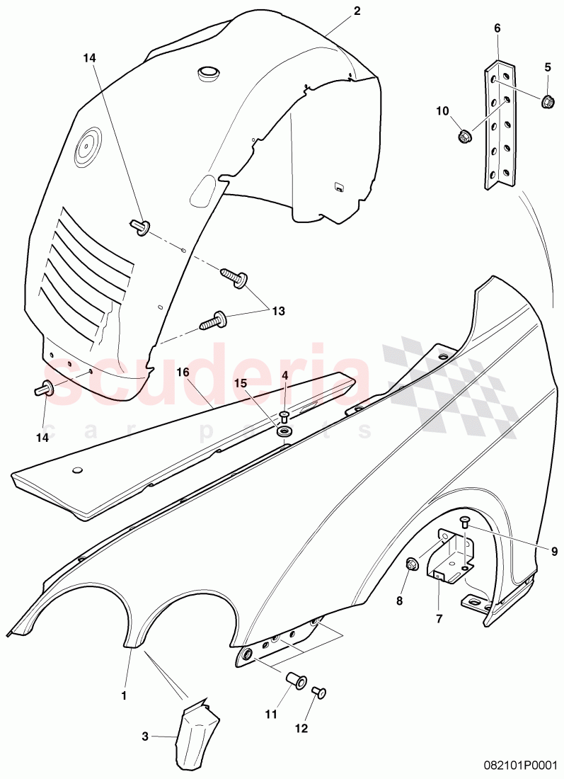 fender, F >> 3W-6-037 734 of Bentley Bentley Continental GT (2003-2010)