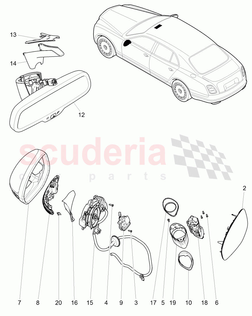 rear view mirror, rear view mirror inner, D >> - MJ 2016 of Bentley Bentley Mulsanne (2010+)