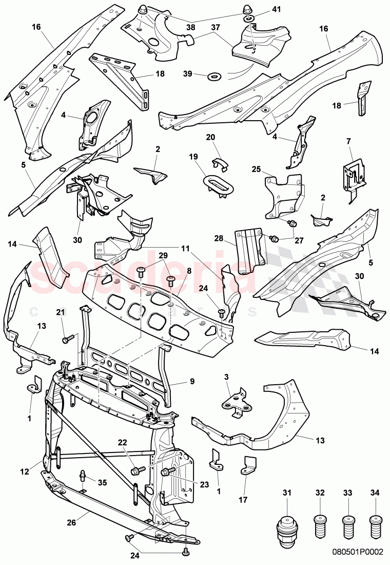 body shell, F 3W-4-020 001>> 3W-7-041 090 of Bentley Bentley Continental GT (2003-2010)