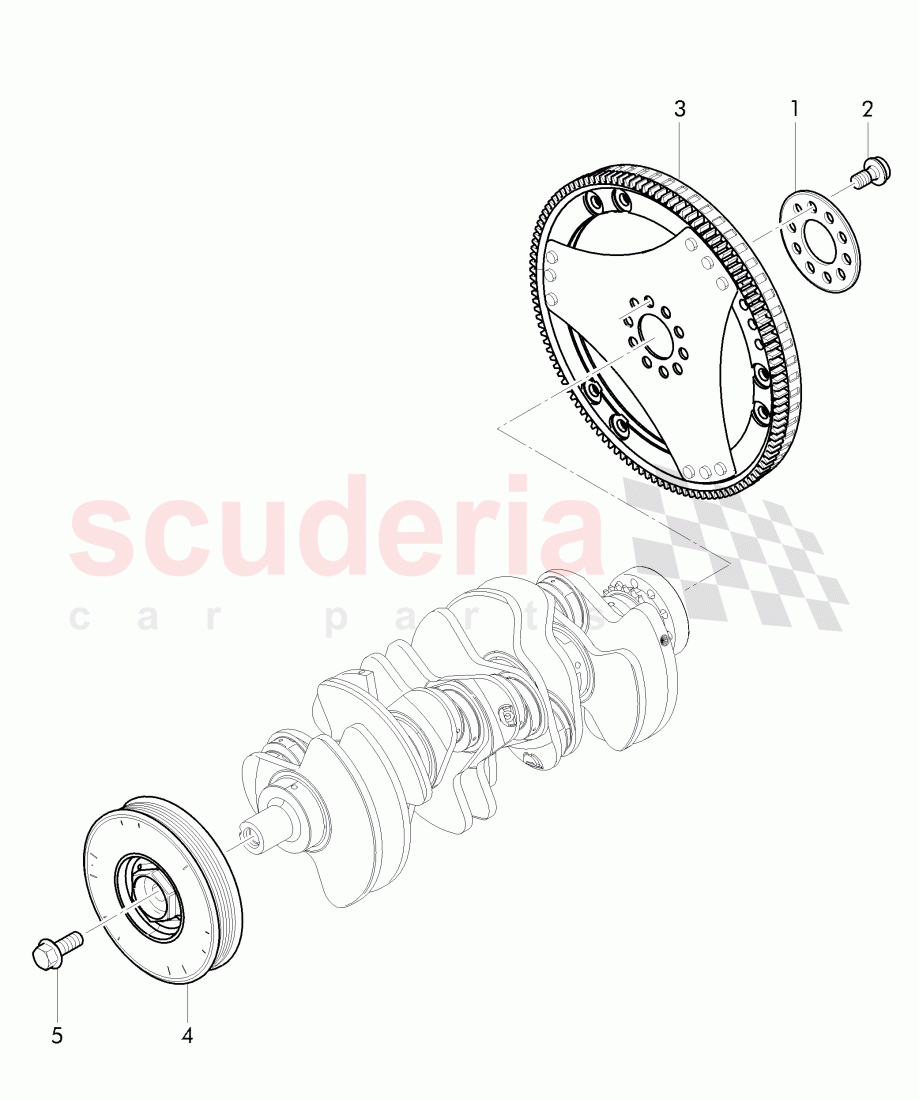 flywheel, v-belt pulley with vibration, damper of Bentley Bentley Continental Flying Spur (2013+)