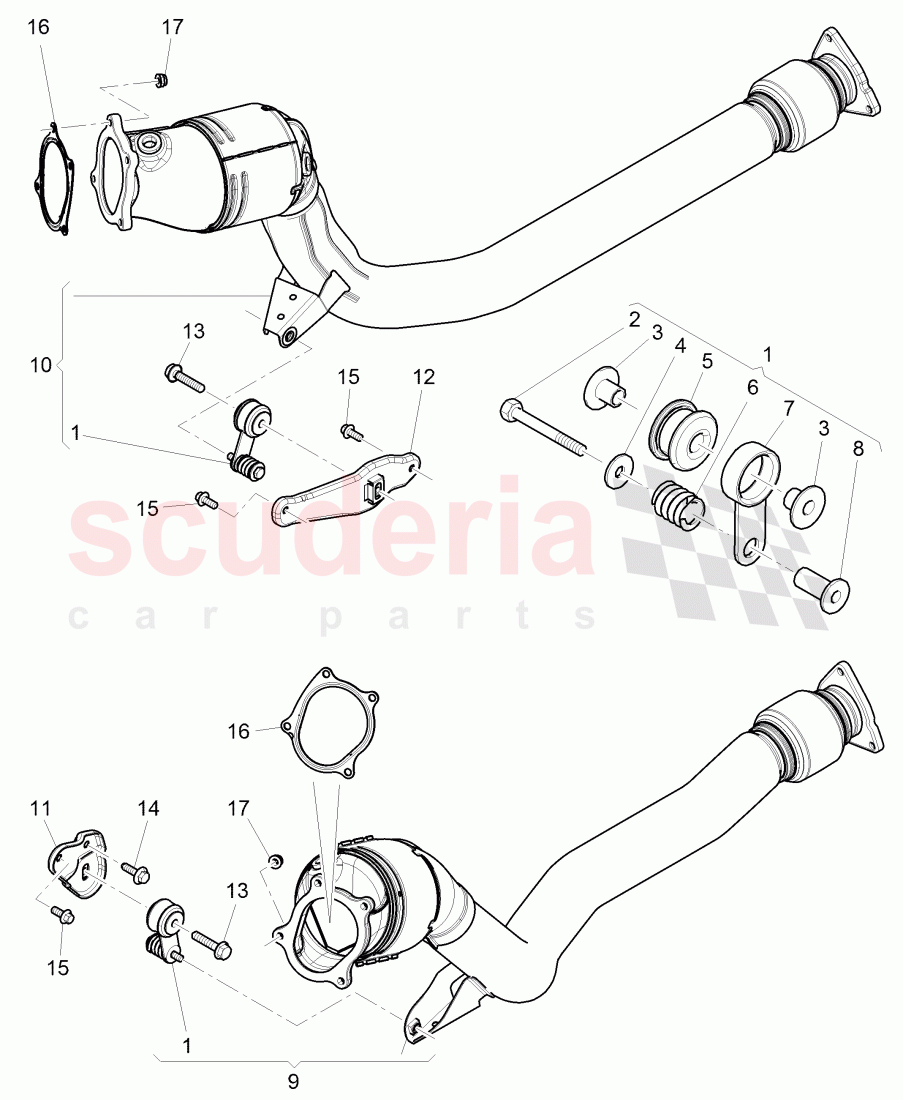 exhaust pipe with catalyst of Bentley Bentley Continental GTC (2011+)