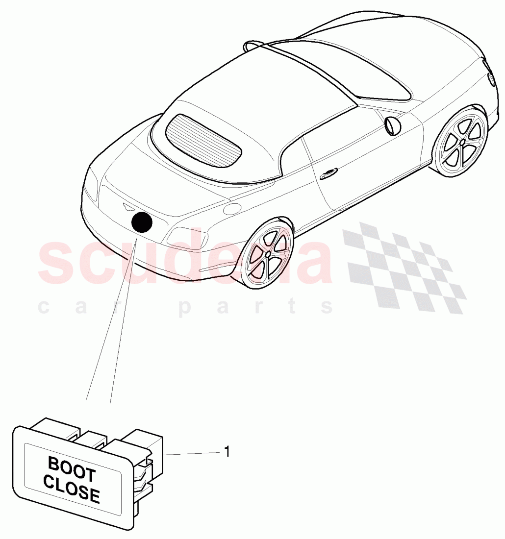 Switch in luggage compartment of Bentley Bentley Continental GTC (2011+)