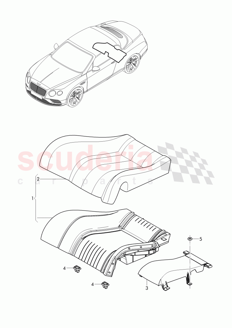 rear seat, cushion (leather) of Bentley Bentley Continental Supersports Convertible (2017+)