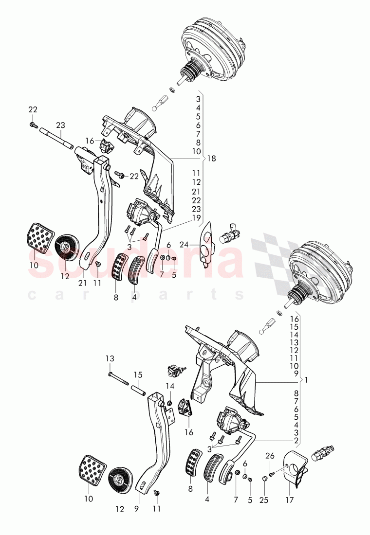 Brake and accel. mechanism of Bentley Bentley Continental Flying Spur (2013+)