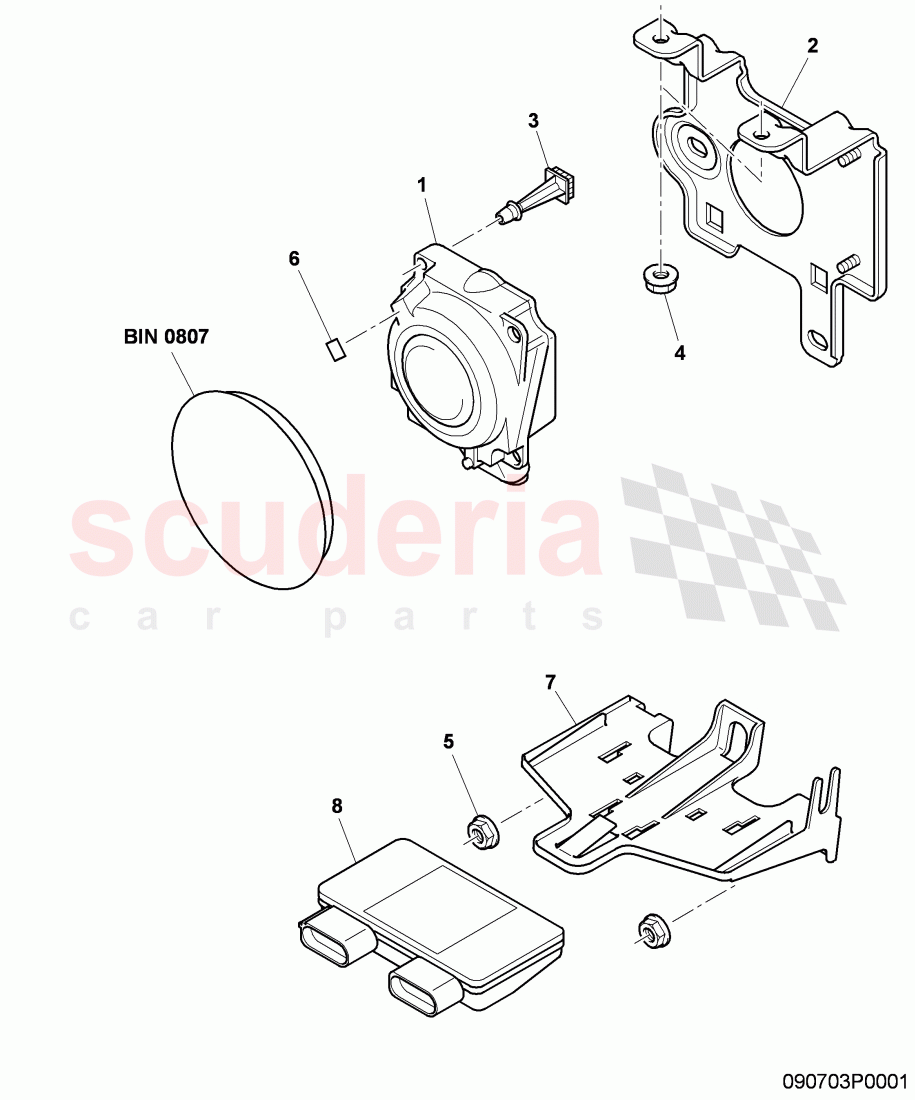 radar sensor, for vehicles with cruise, control system and automatic, distance control, F >> 3W-9-061 817 of Bentley Bentley Continental Flying Spur (2006-2012)