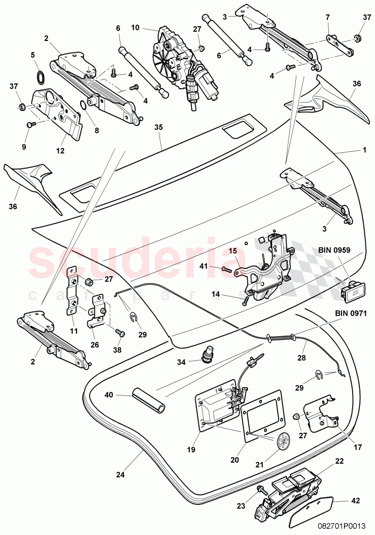 rear trunk lid, F >> 3W-7-043 636 of Bentley Bentley Continental GTC (2006-2010)