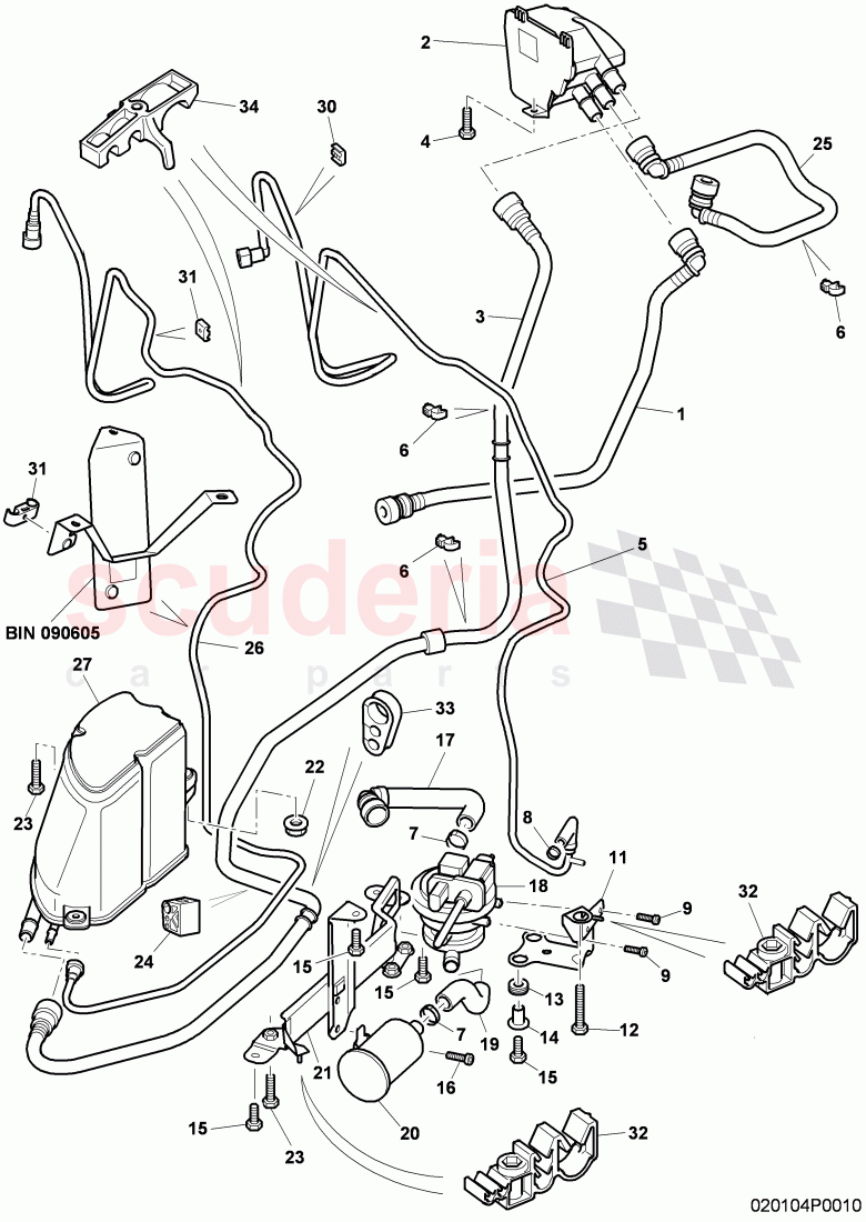 Carbon Canister and LDP, vent tube, leak detection pump, additional reservoir, F 3W-A-063 622>>, F ZA-A-063 622>>, D >> - MJ 2010 of Bentley Bentley Continental Supersports (2009-2011)