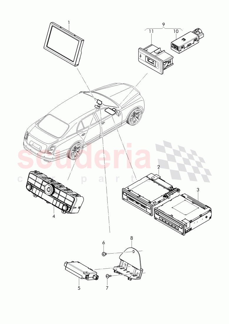 Control unit for infor-, mation electronics, D - MJ 2017>> of Bentley Bentley Mulsanne (2010+)