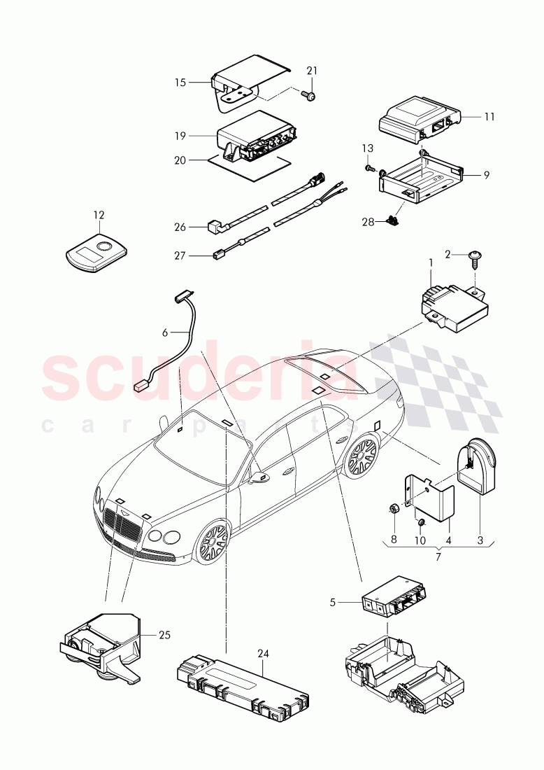 anti-theft alarm system, D - MJ 2015>> of Bentley Bentley Continental Flying Spur (2013+)