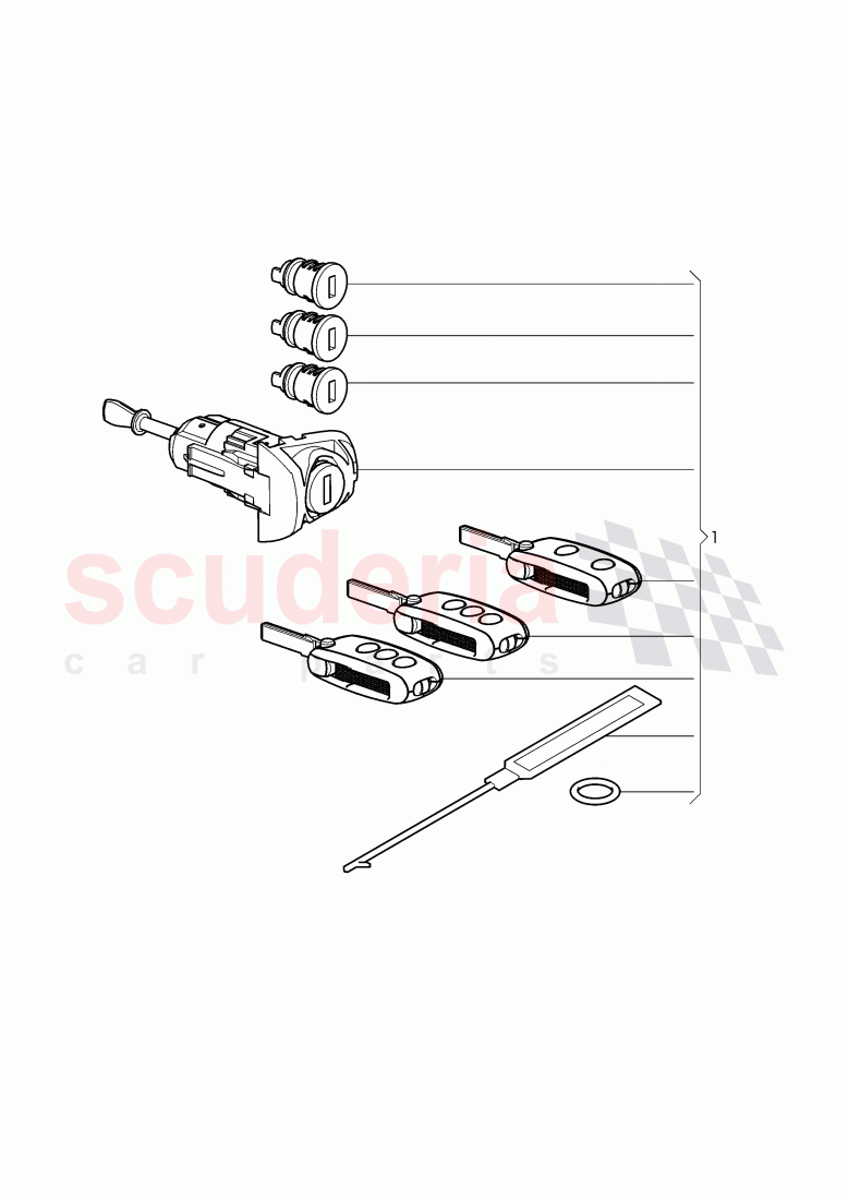 1 Set of locks, "GEN 2" of Bentley Bentley Continental Flying Spur (2006-2012)