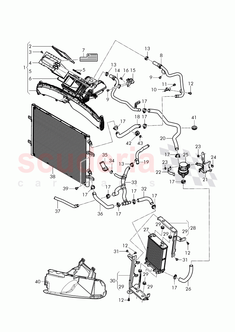 charge air cooler, air duct for charge, air cooler of Bentley Bentley Continental Flying Spur (2013+)