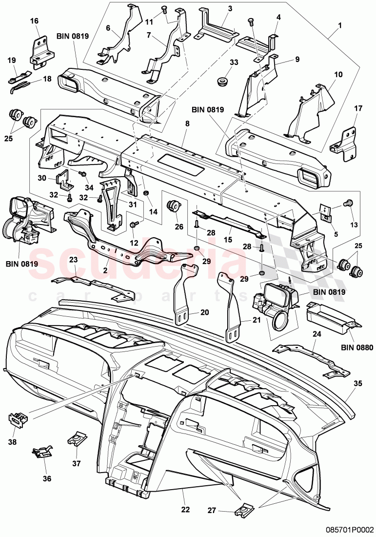 dashboard, dashboard carrier, bracket for dashboard, D >> - MJ 2011 of Bentley Bentley Continental Supersports (2009-2011)