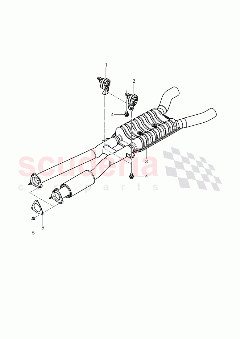 exhaust pipe with exhaust muffler, front of Bentley Bentley Continental GTC (2011+)