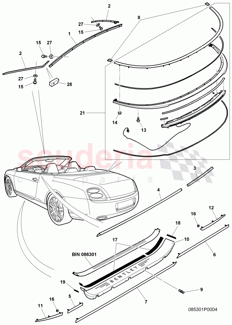 moldings, D >> - MJ 2008 of Bentley Bentley Continental GTC (2006-2010)