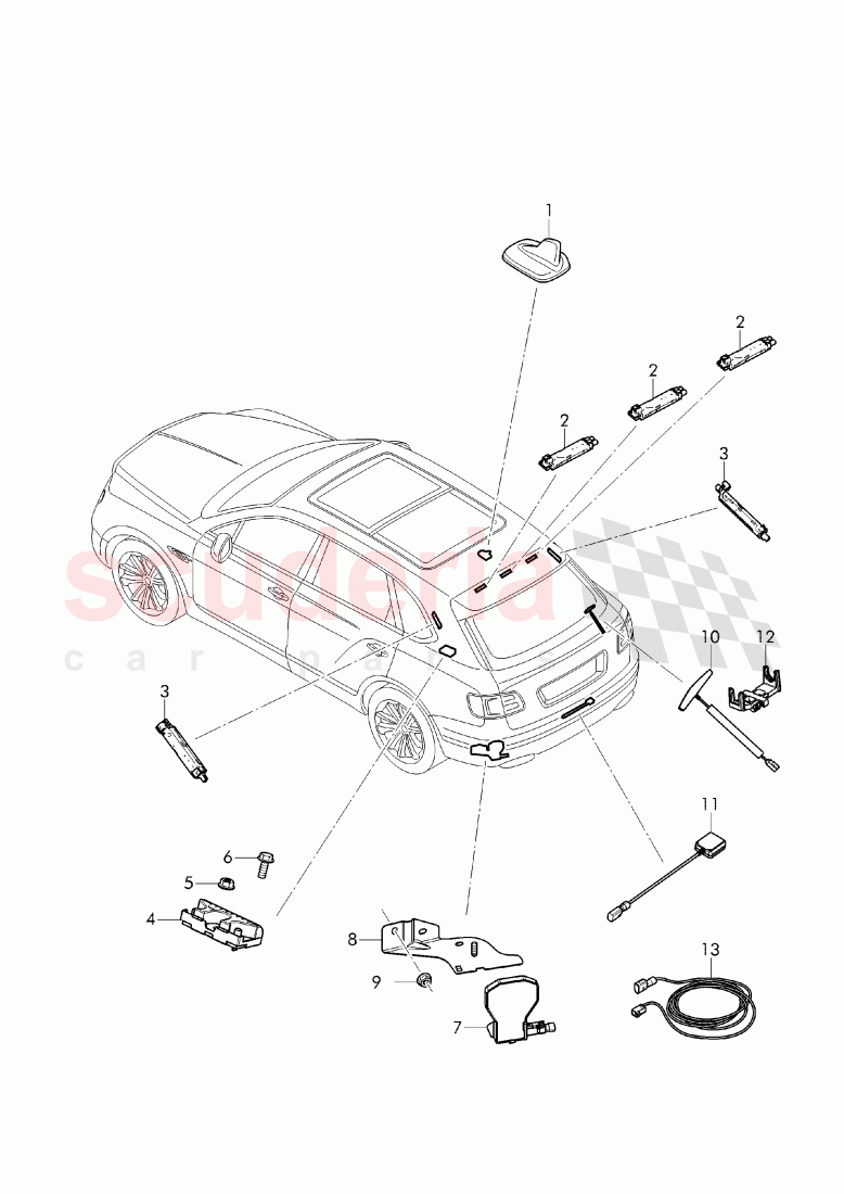 antenna, Infotainment system of Bentley Bentley Bentayga (2015+)