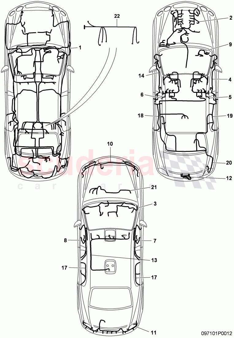 harness for relay plate / relay box, F 3W-A-064 739>> 3W-A-066 928, F ZA-A-064 739>> ZA-A-066 928 of Bentley Bentley Continental Flying Spur (2006-2012)