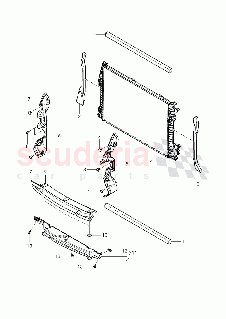 air duct, Coolant radiator, D - MJ 2015>> - MJ 2015 of Bentley Bentley Continental GTC (2011+)