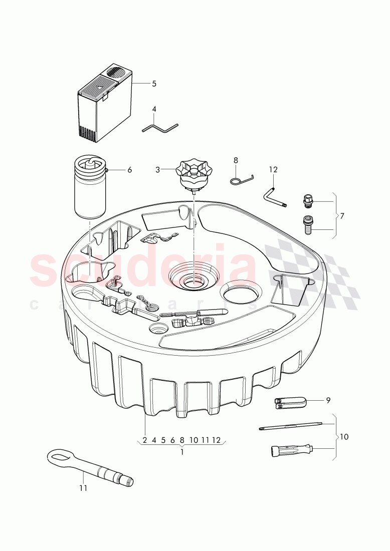 Vehicle tools, breakdown set with compressor, D >> - MJ 2015 of Bentley Bentley Continental GT (2011-2018)