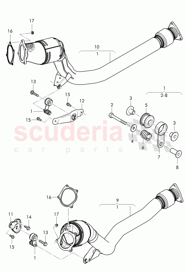 exhaust pipe with catalyst of Bentley Bentley Continental Supersports Convertible (2017+)