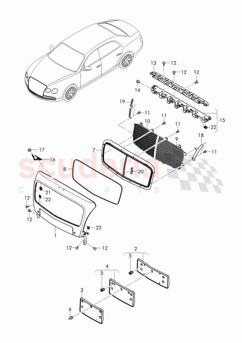 radiator grille, Bentley-plate of Bentley Bentley Continental Flying Spur (2013+)