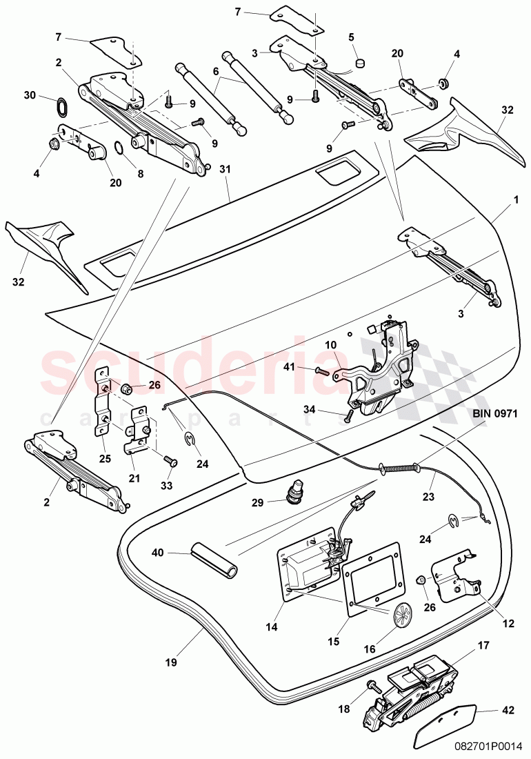 rear trunk lid, F >> 3W-7-043 636 of Bentley Bentley Continental GTC (2006-2010)