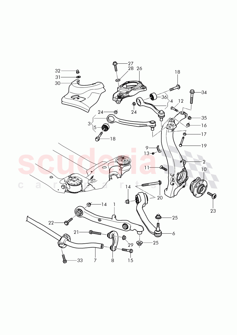 control arm, wheel bearing housing of Bentley Bentley Continental GT (2011-2018)