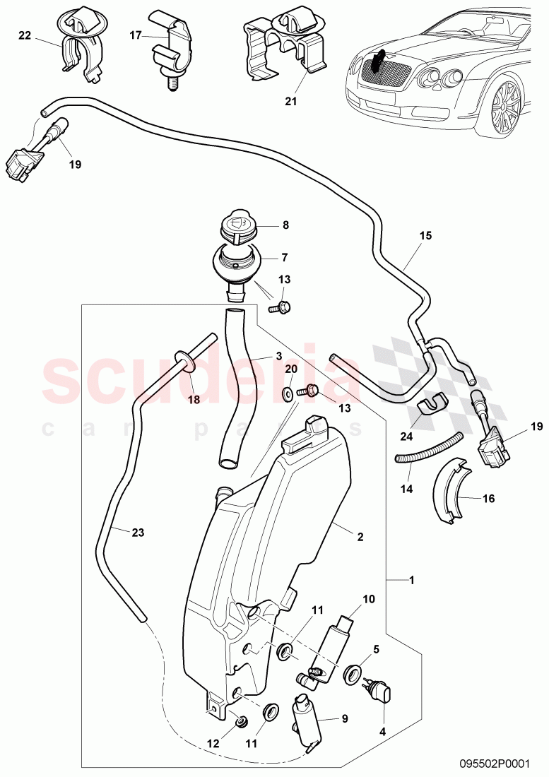 windshield washer unit of Bentley Bentley Continental Supersports (2009-2011)