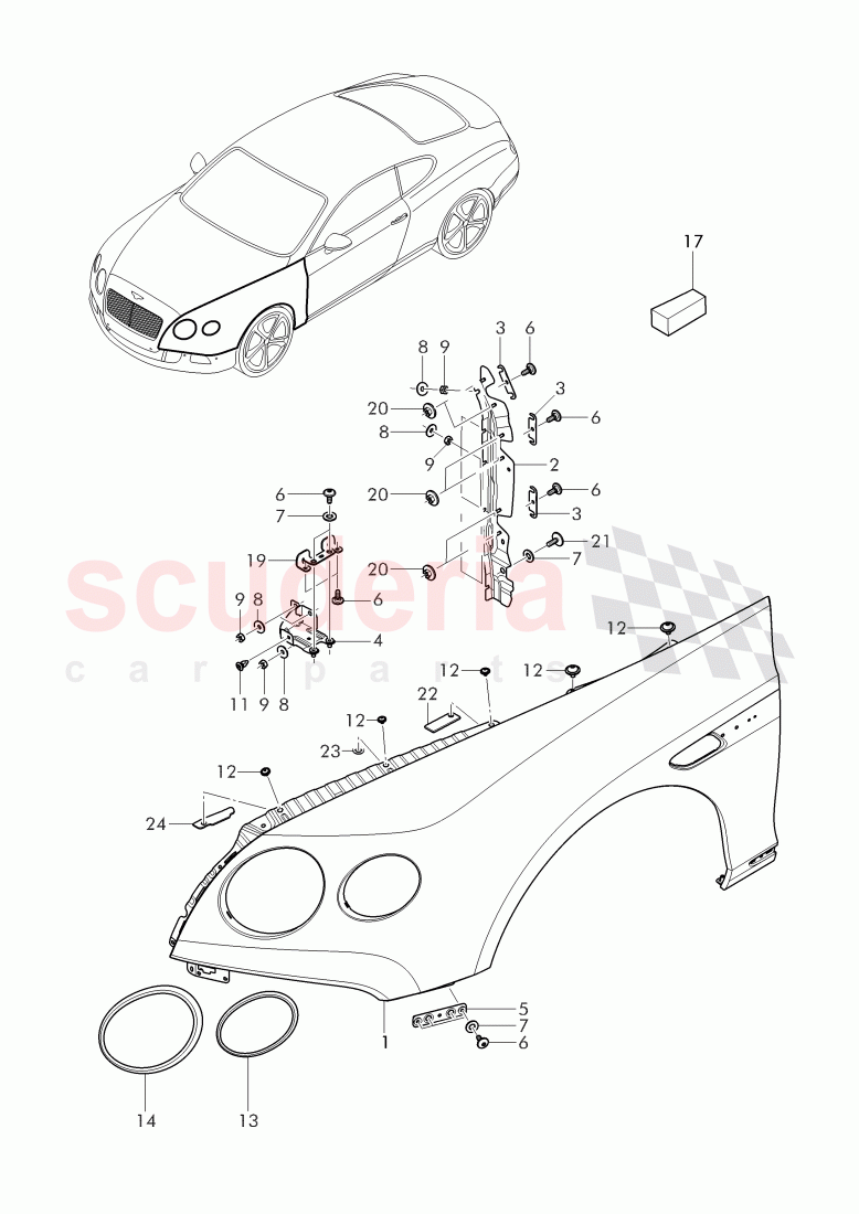 fender of Bentley Bentley Continental Supersports (2017+)