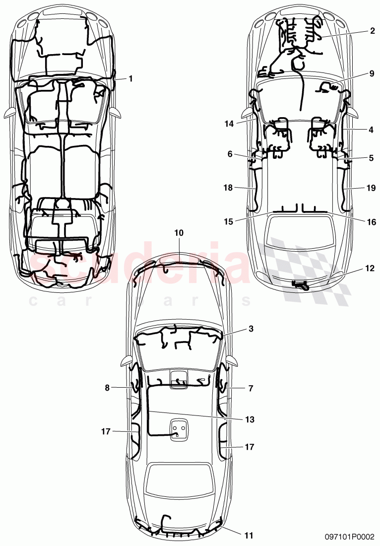 wiring harnesses, F >> 3W-7-051 365 of Bentley Bentley Continental Flying Spur (2006-2012)