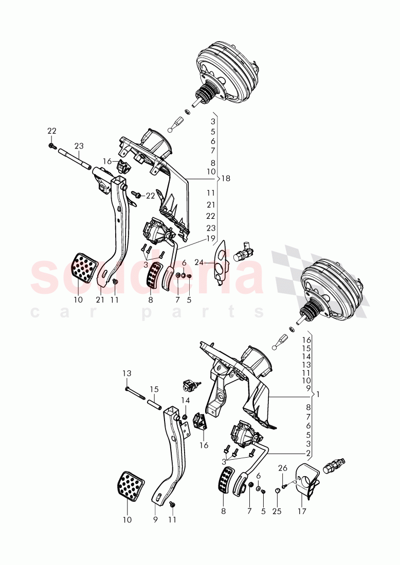 Brake and accel. mechanism of Bentley Bentley Continental Supersports Convertible (2017+)