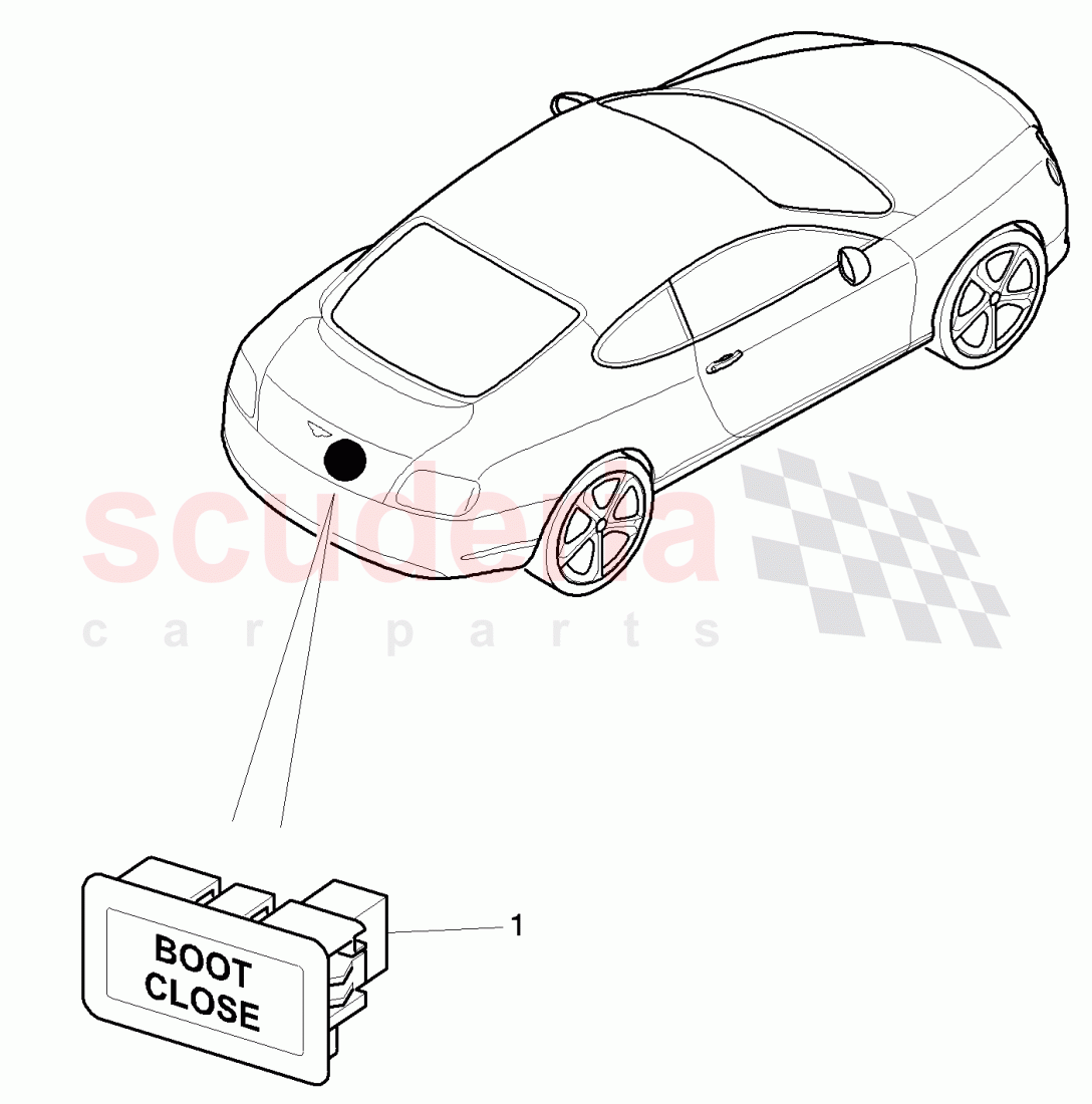 Switch in luggage compartment of Bentley Bentley Continental GT (2011-2018)