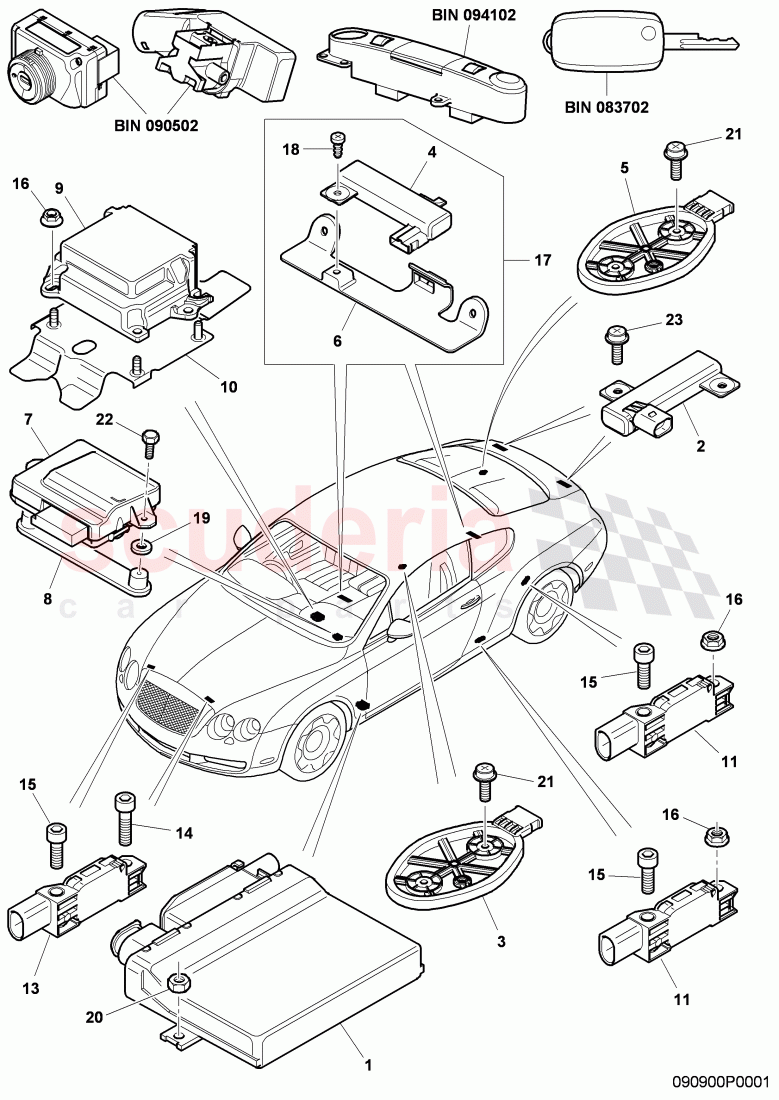 Control systems for comfort, systems and safety, F 3W-4-020 001>> 3W-6-039 935 of Bentley Bentley Continental GT (2003-2010)