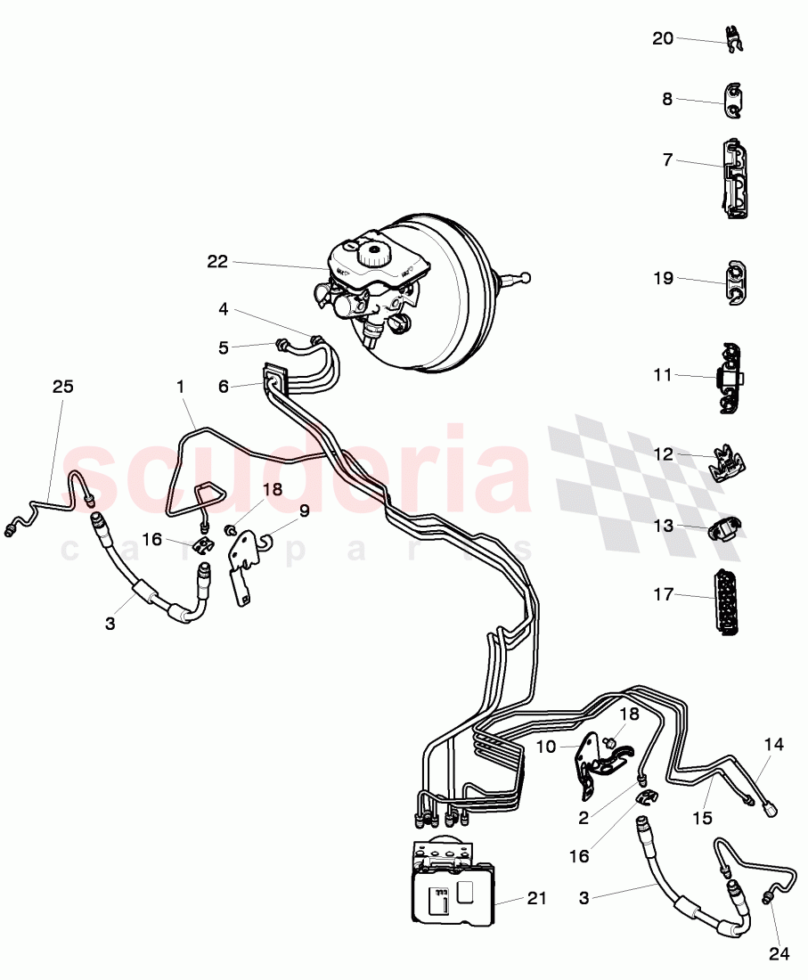 brake line, brake hose of Bentley Bentley Continental GTC (2011+)