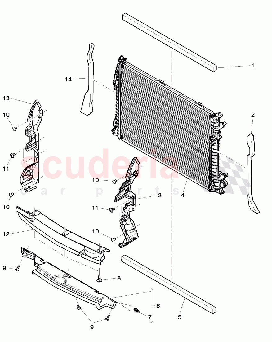 air duct, Coolant radiator, D >> - MJ 2014 of Bentley Bentley Continental GT (2011-2018)