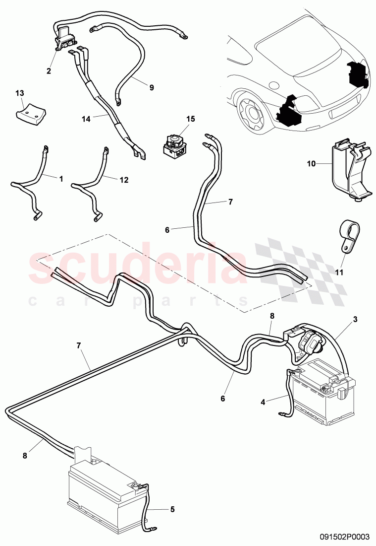 Battery cable, D >> - MJ 2011 of Bentley Bentley Continental Supersports (2009-2011)