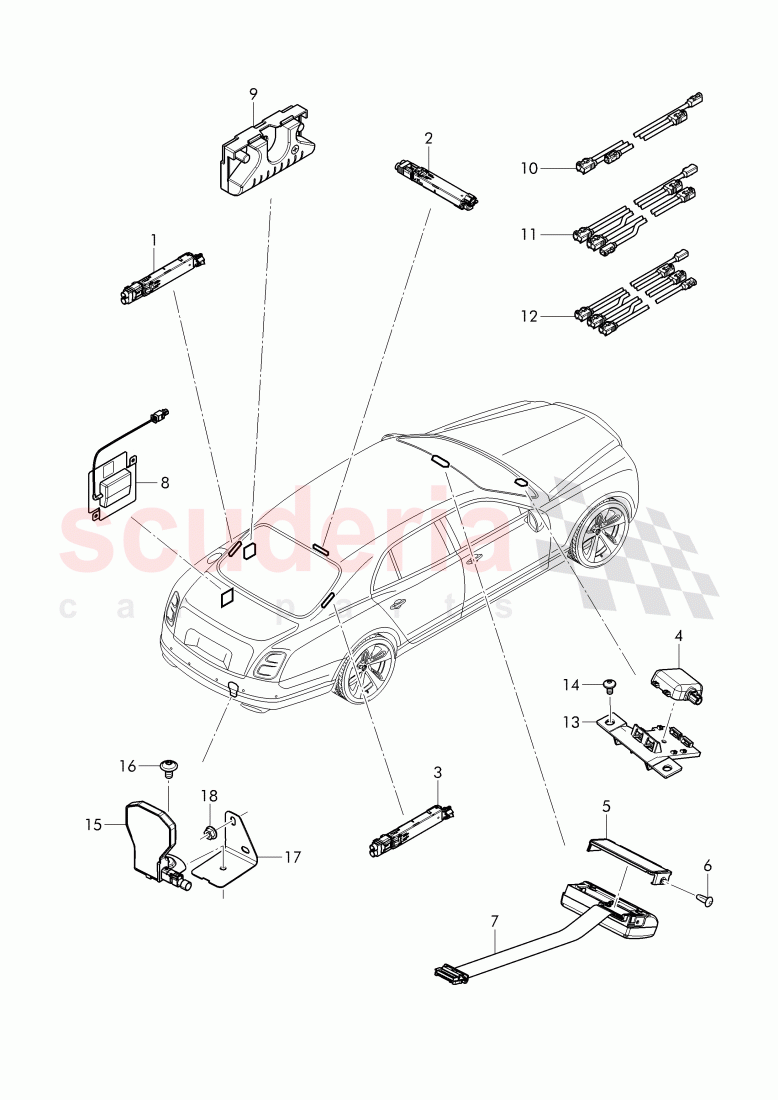 antenna booster, D - MJ 2017>> of Bentley Bentley Mulsanne (2010+)