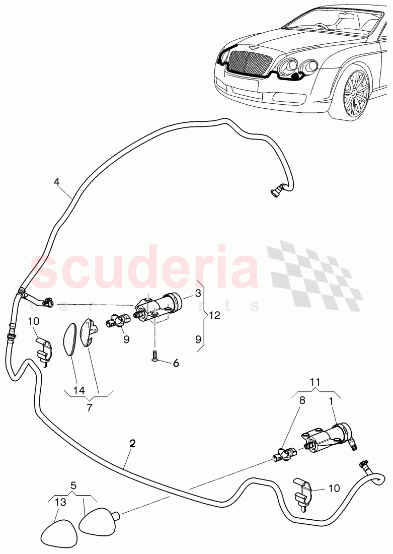 headlight washer system of Bentley Bentley Continental Supersports (2009-2011)