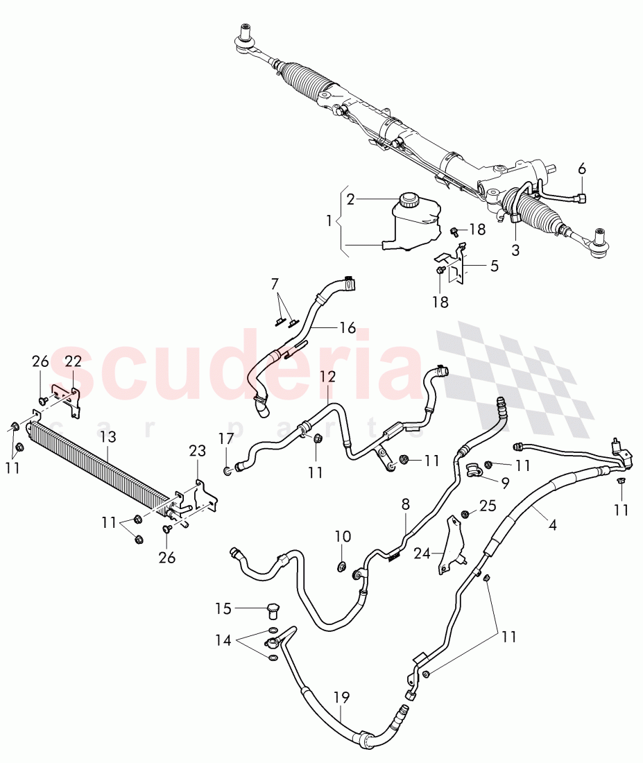 power steering, Reservoir, Pipes, Hoses of Bentley Bentley Continental Flying Spur (2013+)