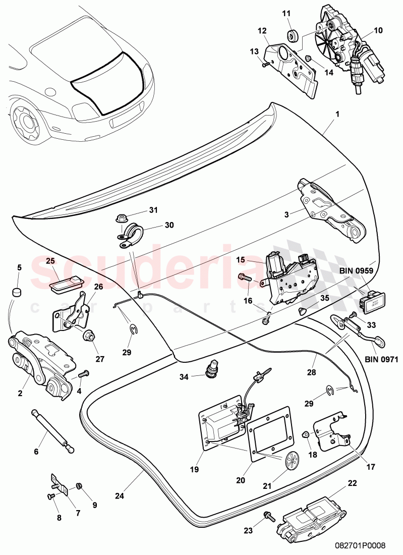 rear trunk lid, D - MJ 2006>> of Bentley Bentley Continental GT (2003-2010)