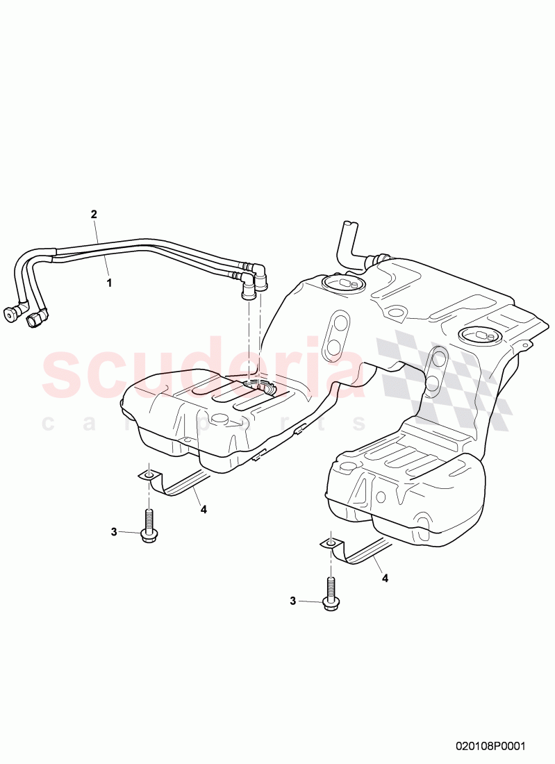 bracket for fuel, tank, fuel line of Bentley Bentley Continental Supersports (2009-2011)