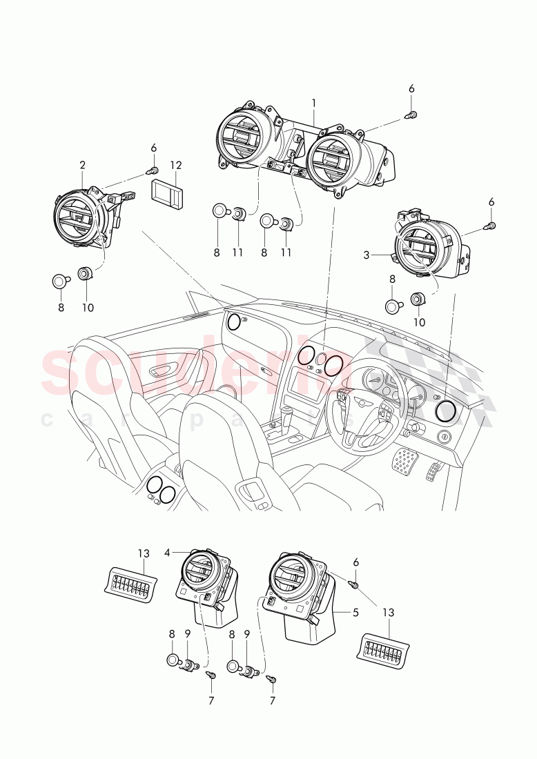 air vent, microfiche trays of Bentley Bentley Continental GT (2011-2018)