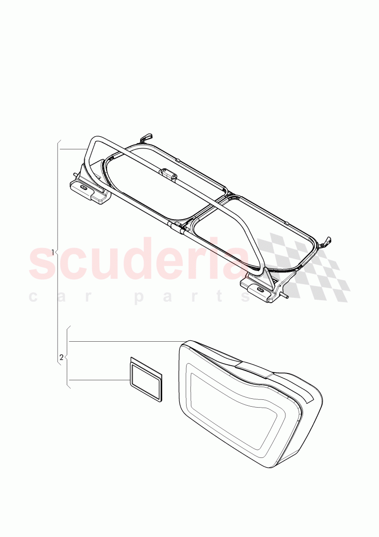 Original Accessories, windscreen with bag of Bentley Bentley Continental GTC (2011+)