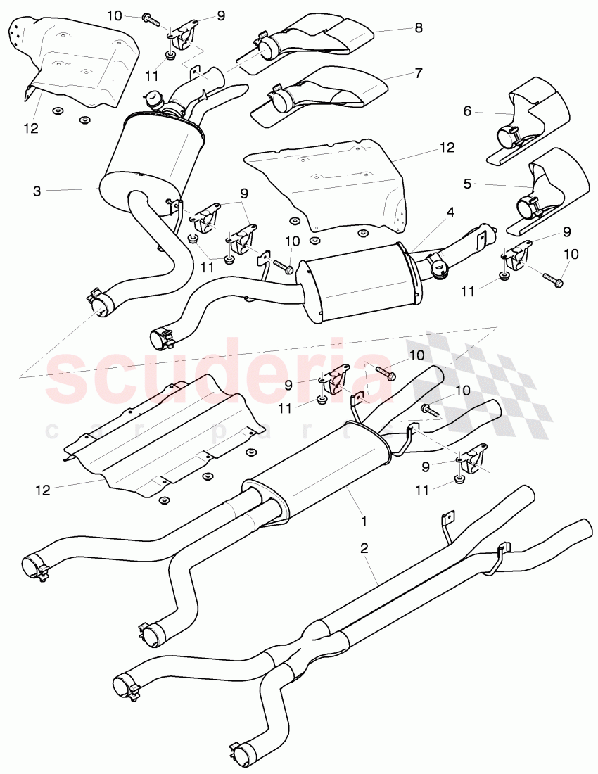 exhaust system of Bentley Bentley Mulsanne (2010+)