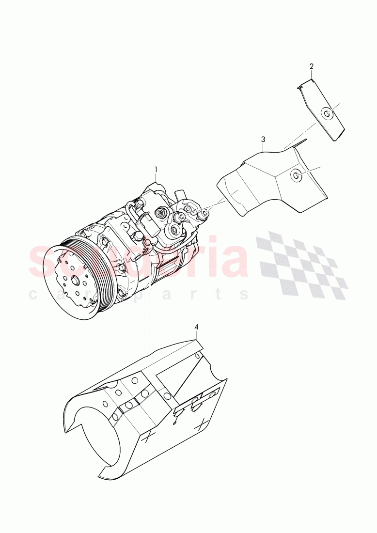 heatshield, for refrigerant compressor, D - MJ 2017>> of Bentley Bentley Continental GTC (2011+)