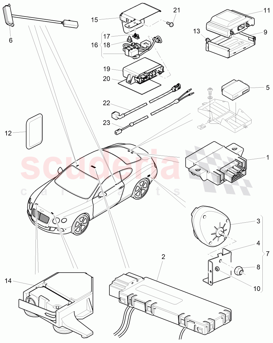 anti-theft alarm system, D >> - MJ 2014 of Bentley Bentley Continental GT (2011-2018)