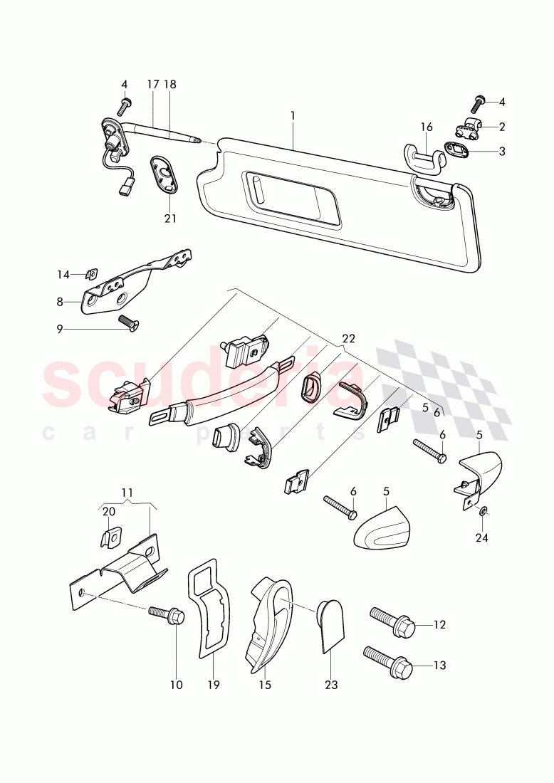 Grab Handle and Sun Visor of Bentley Bentley Continental GT (2011-2018)