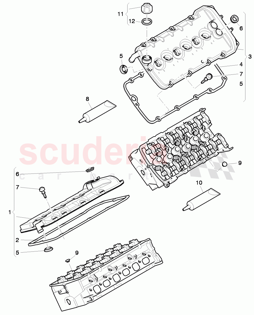 cylinder head, cylinder head cover of Bentley Bentley Continental GTC (2011+)