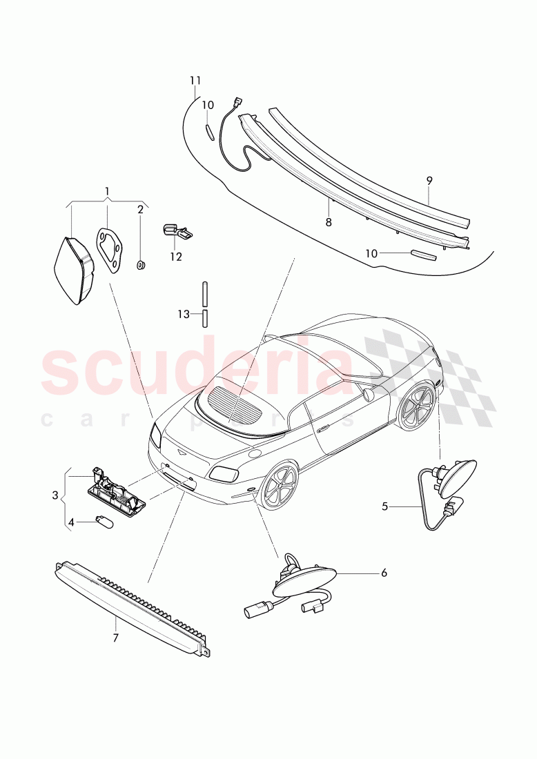 light, F >> 3W-D-082 508, F >> ZA-D-082 508 of Bentley Bentley Continental GTC (2011+)