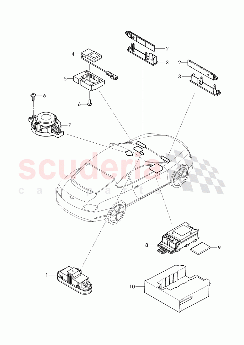 Control unit for emerg. call, module and communications unit of Bentley Bentley Continental Supersports (2017+)