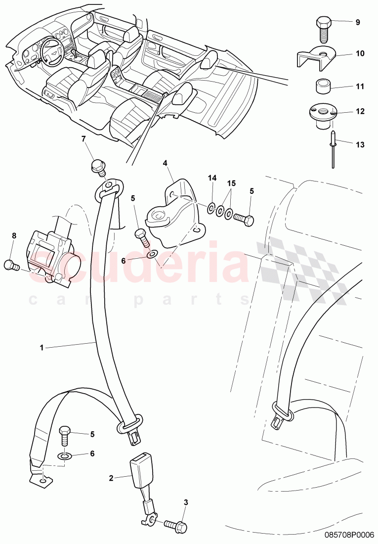 seat belts, for vehicle with single, seats of Bentley Bentley Continental Flying Spur (2006-2012)